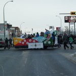 The NAIG Float on the way to Mosaic Stadium / Le char des JAAN se dirigeant vers le Stade Mosaic